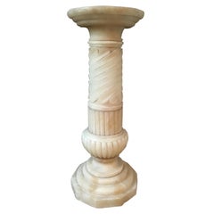 1910 Carved Alabaster Pedestal