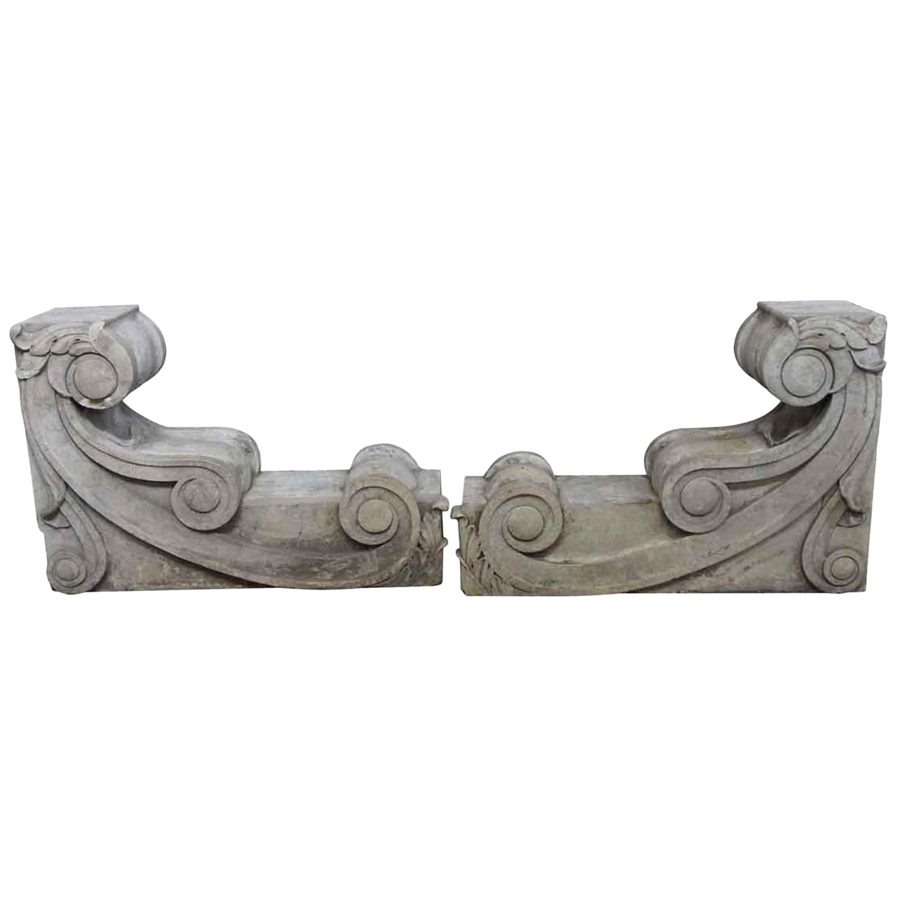 1910 Carved Stone Corbels from a New York City Building