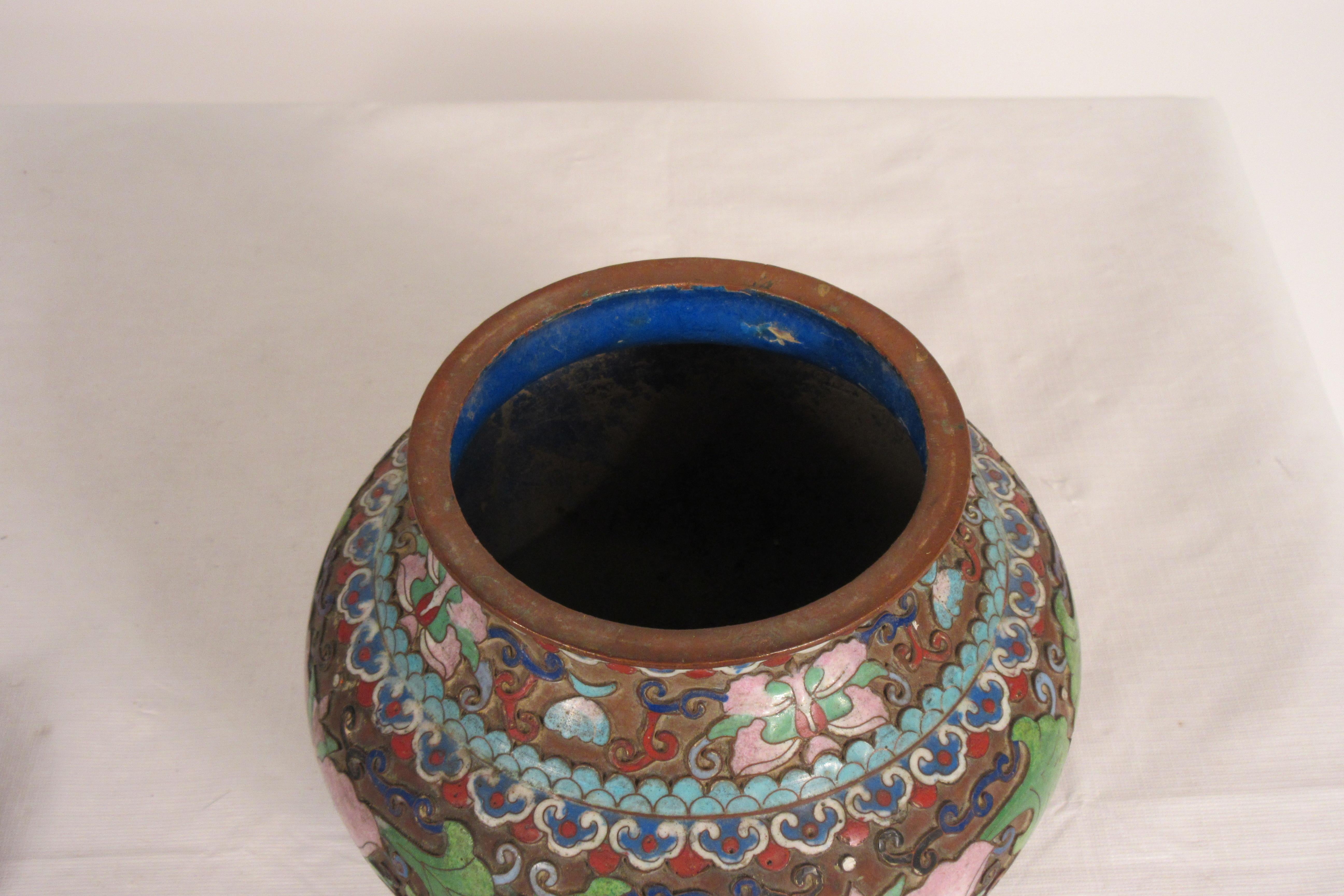 1910 Cloisonne Jar with Lid For Sale 5