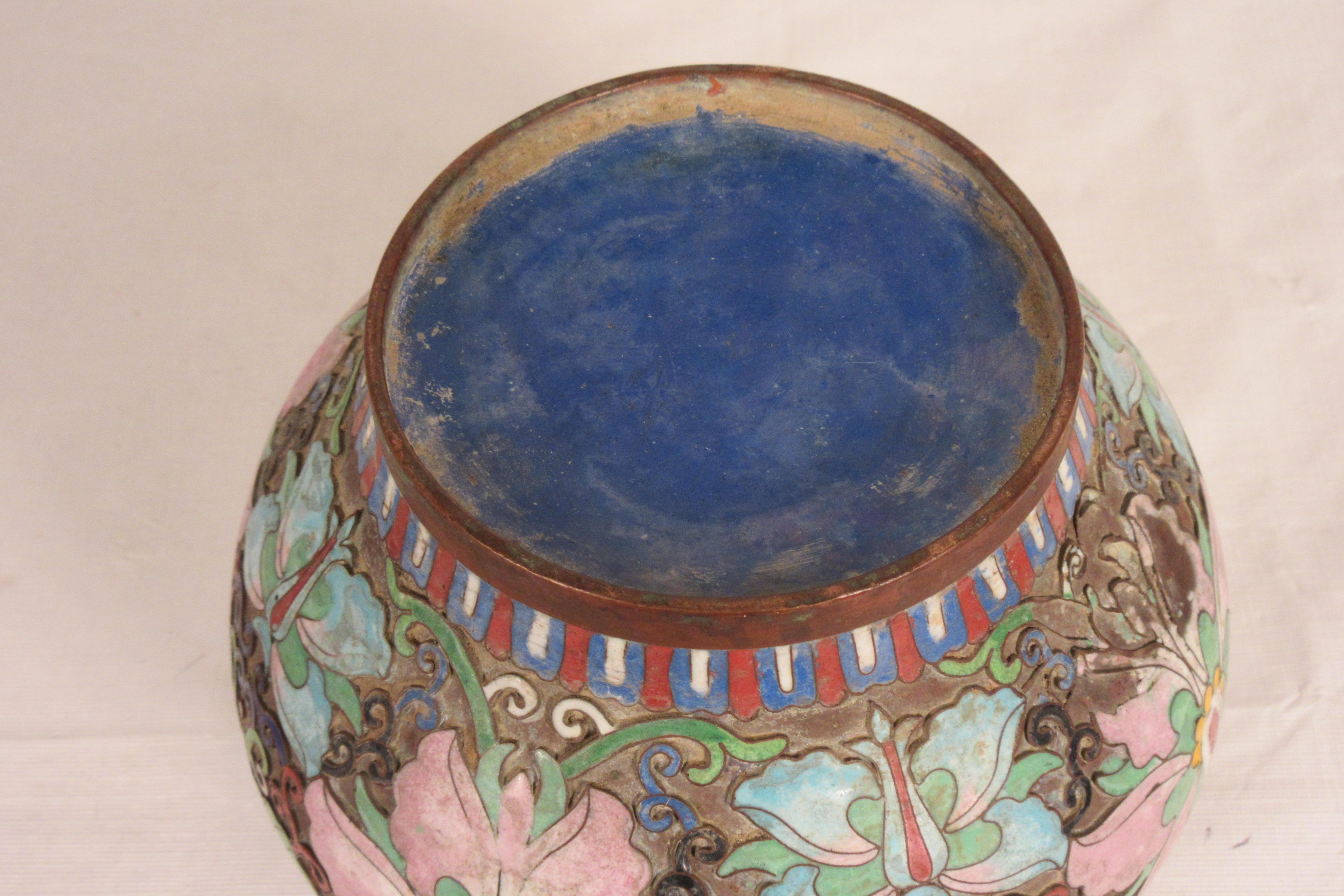 1910 Cloisonne Jar with Lid For Sale 7