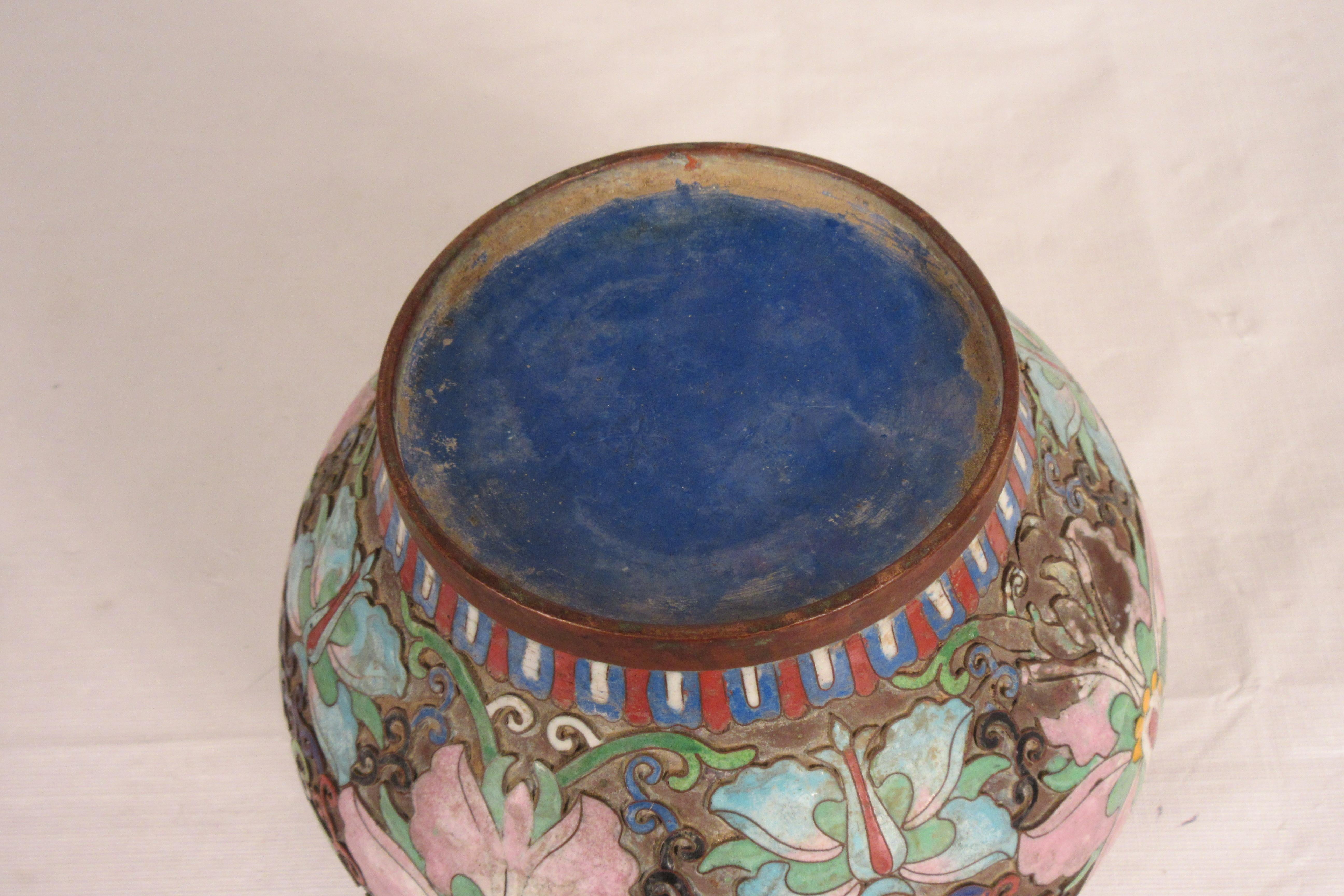 1910 Cloisonne Jar with Lid For Sale 8