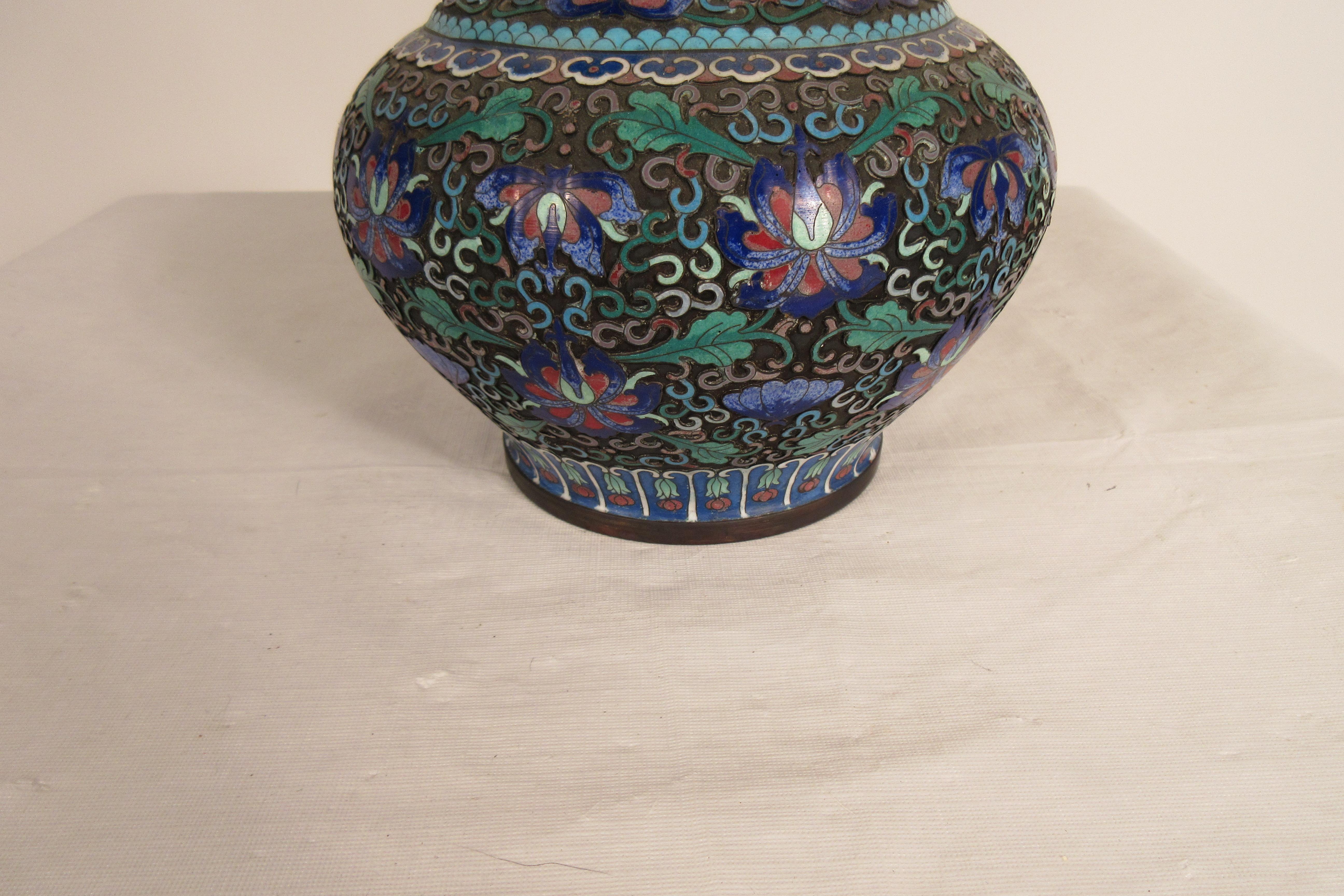 Early 20th Century 1910 Cloisonné Vase For Sale