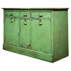 Antique 1910 Country Sideboard with Bins in Original Paint