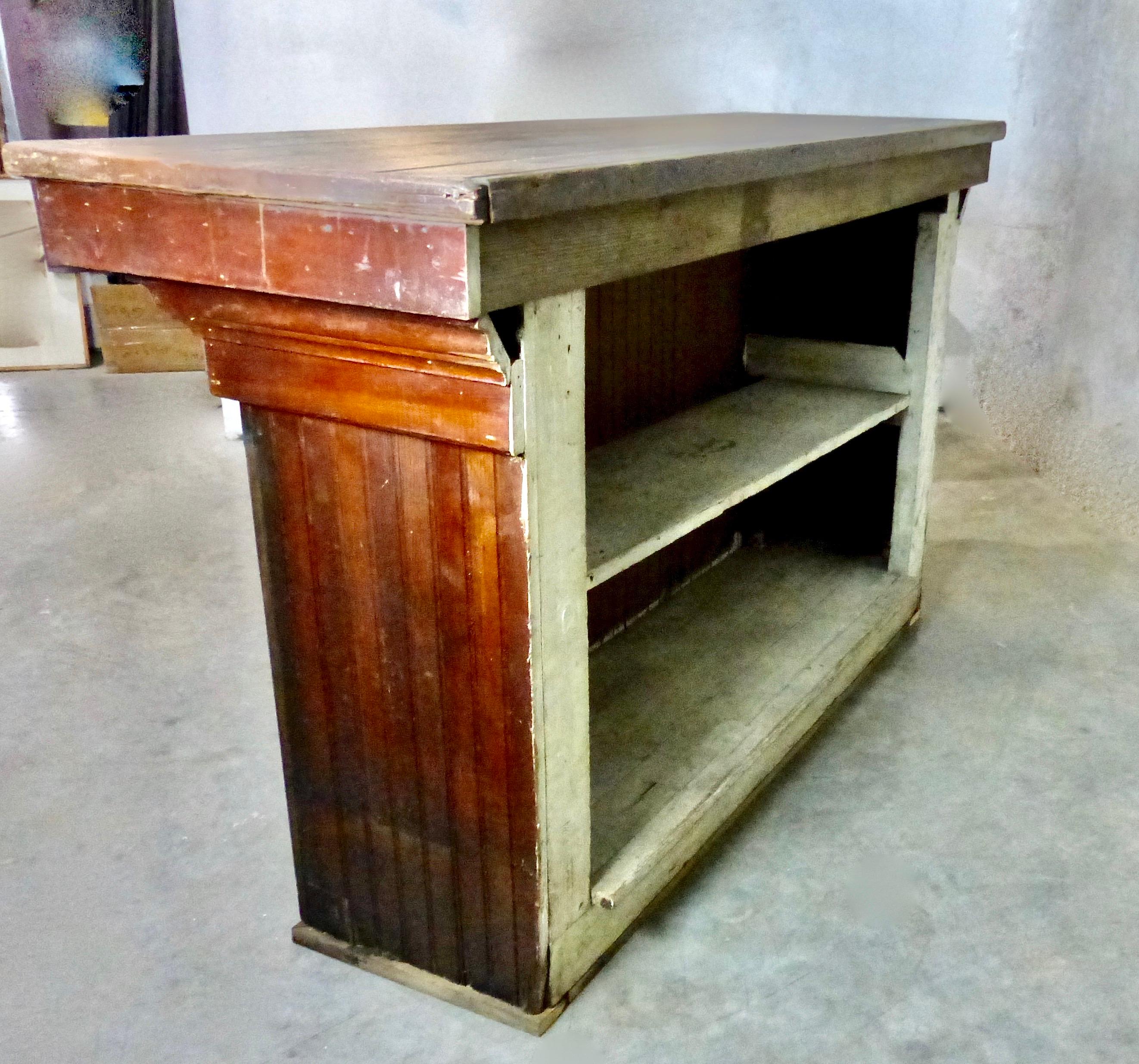 1910 Country Store Counter, Kitchen Island In Good Condition In Surrey, BC