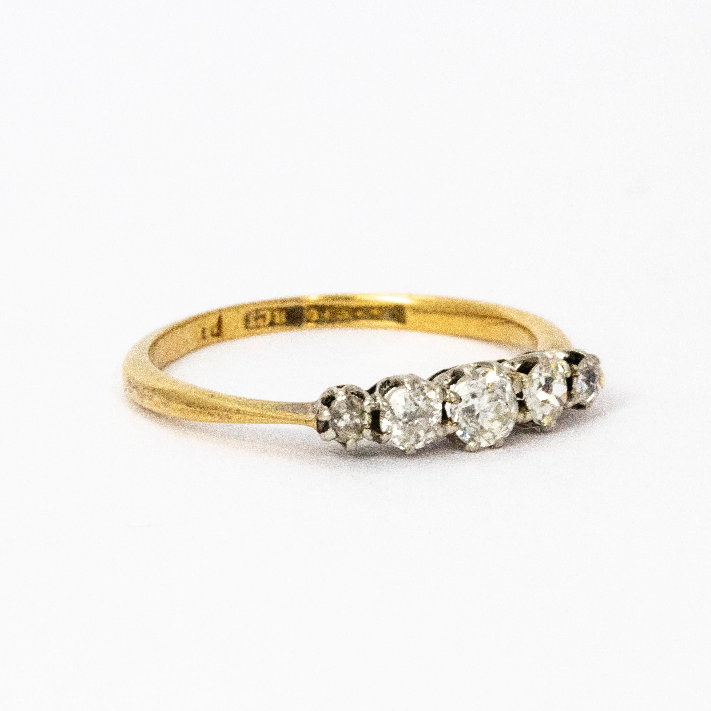1.5 carat 5 stone diamond ring