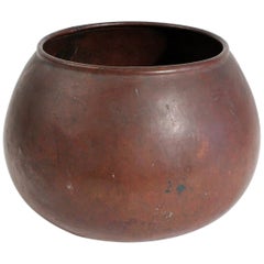1910 Dirk Van Erp & D’arcy Gaw Hand-Hammered Copper Warty Jardiniere Vase Pot