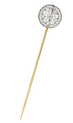 1910 Edwardian 0.27 Carat Diamond Platinum Radiating Starburst Stickpin