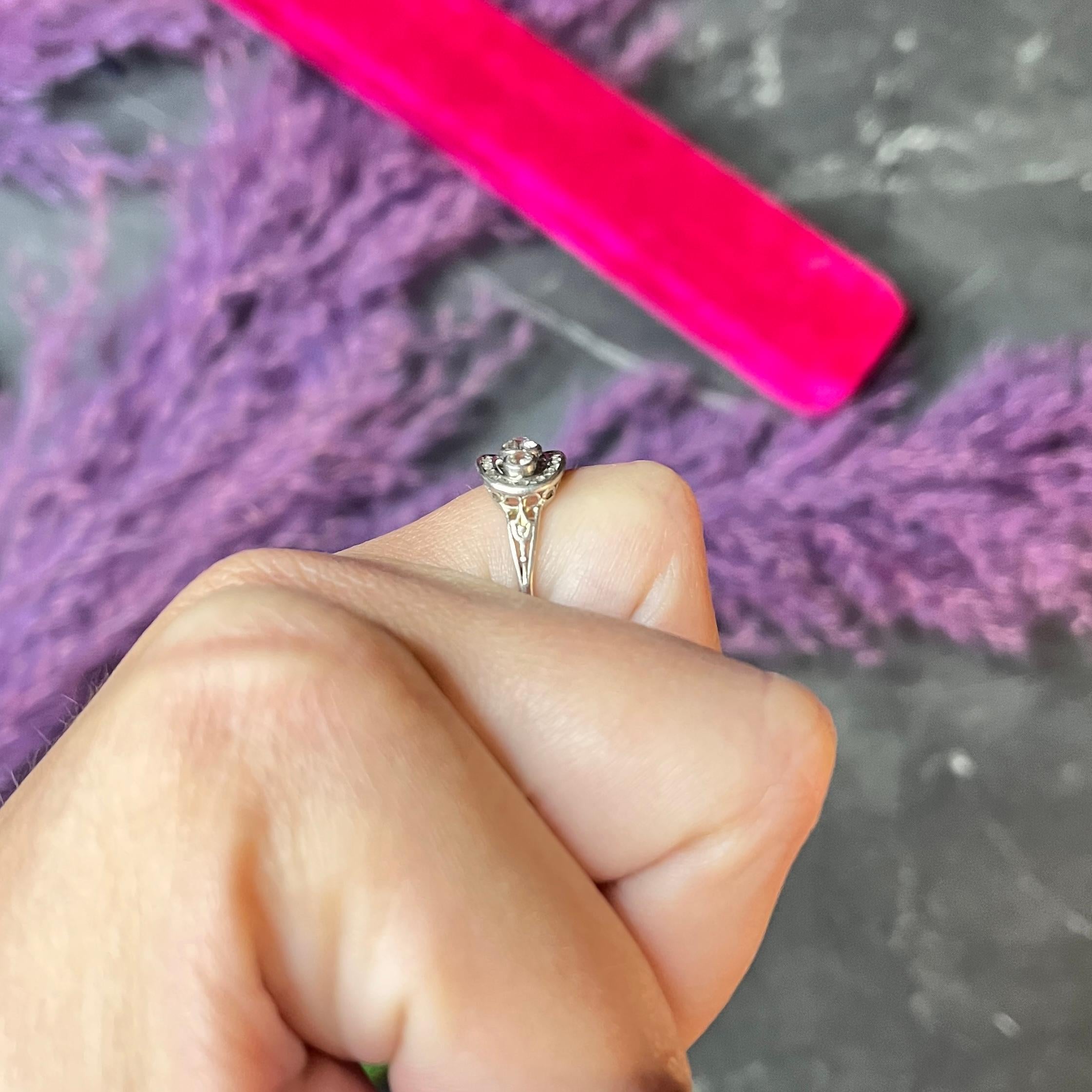 1910 Edwardian 0.27 Carat Old Mine Diamond Antique Three Stone Band Ring 5