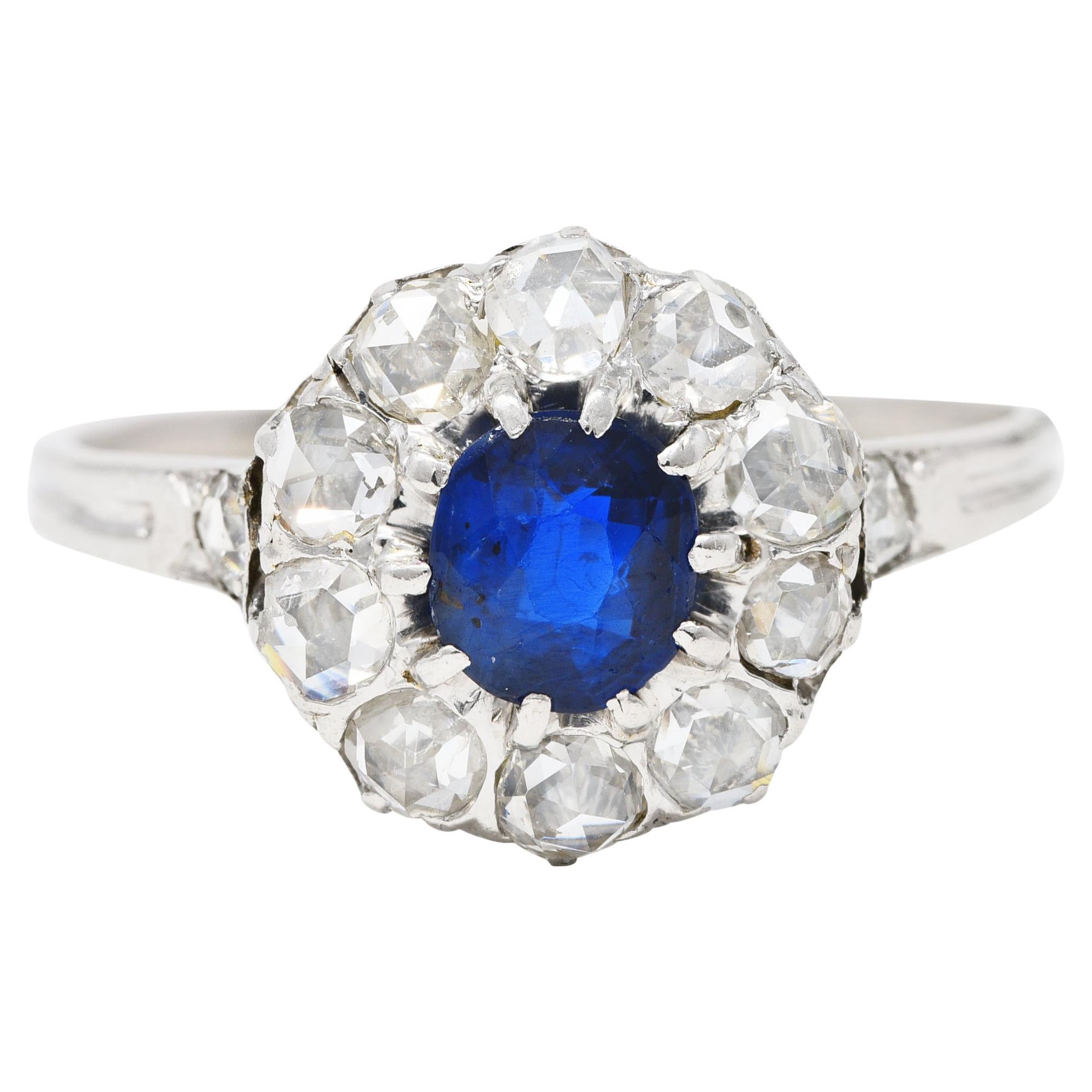 Antique Rose Cut Diamond Platinum and 14 Karat Yellow Gold Ring For ...