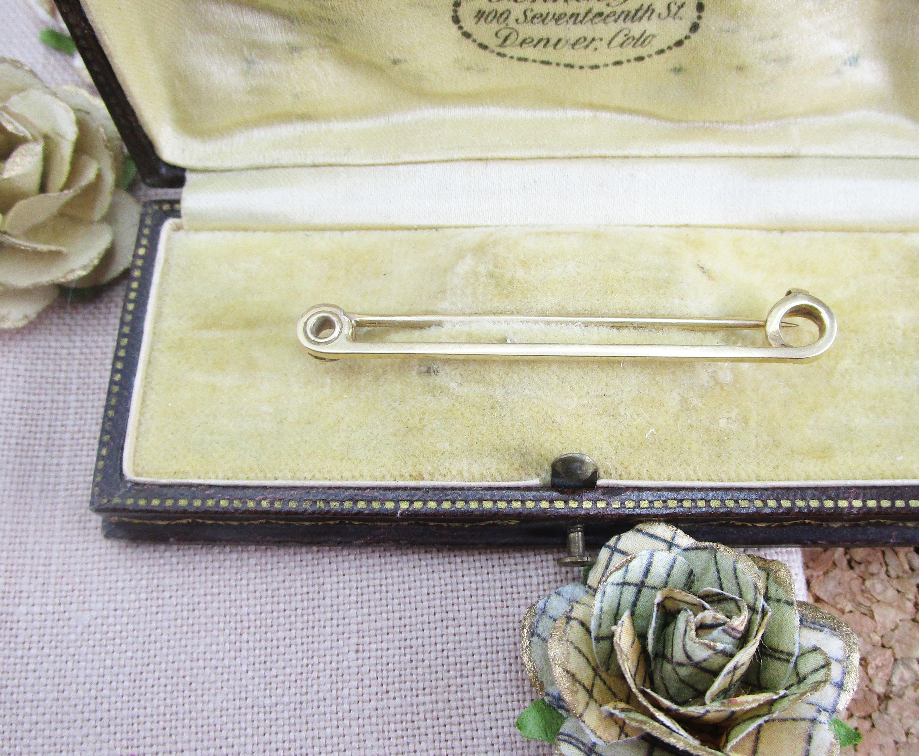 1910 Edwardianische 14 Karat Gelbgold Halsband oder Stock Pin für Damen oder Herren im Angebot