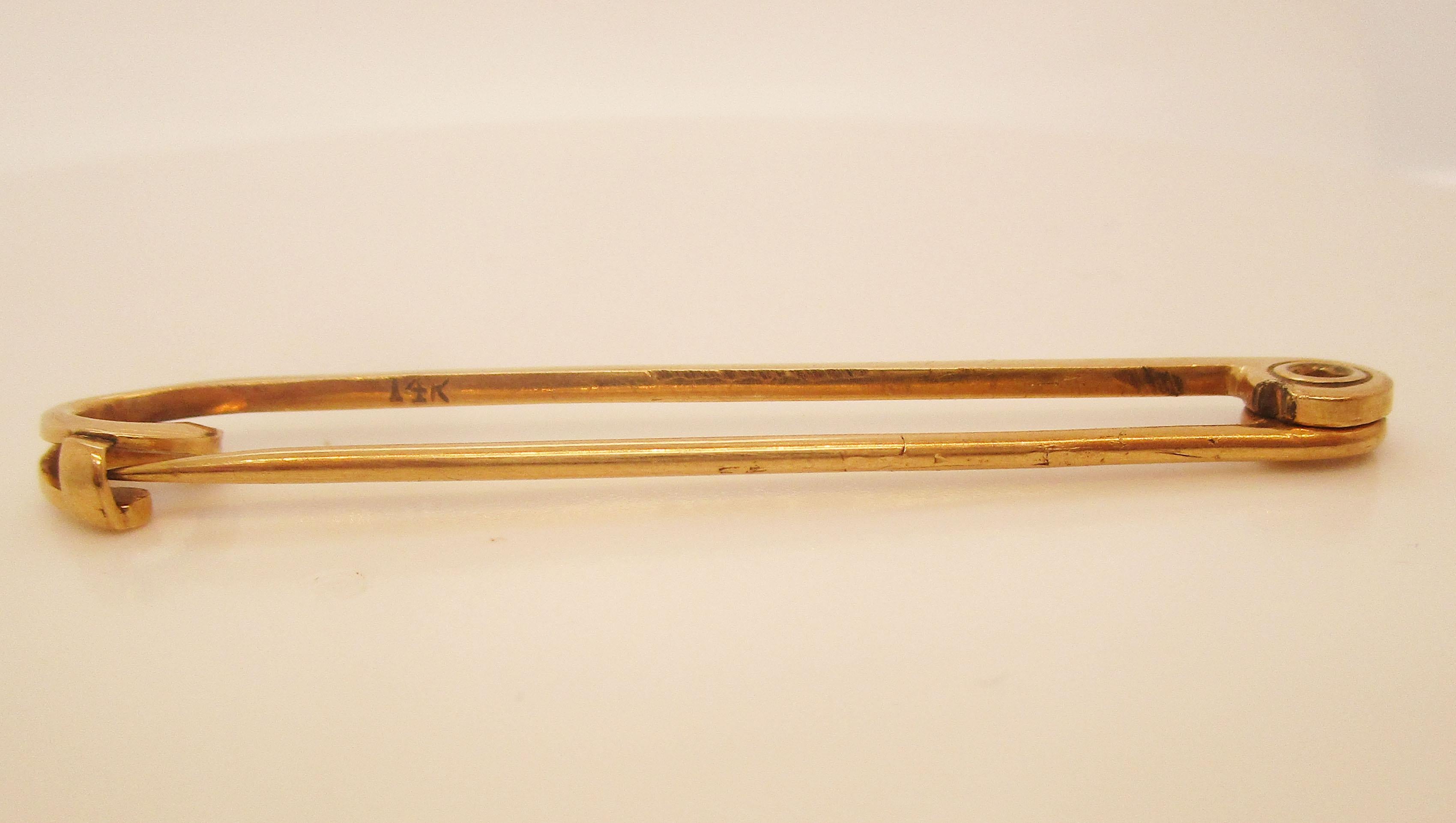 1910 Edwardianische 14 Karat Gelbgold Halsband oder Stock Pin im Angebot 1
