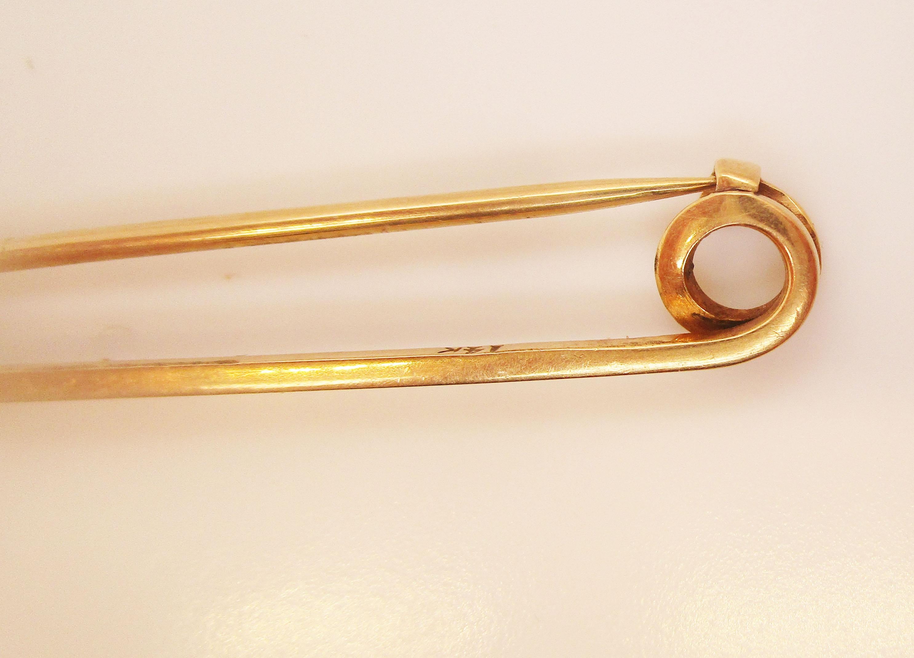 1910 Edwardianische 14 Karat Gelbgold Halsband oder Stock Pin im Angebot 2