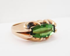 1910 Edwardian 14 Karat Rose Gold Tourmaline Ring