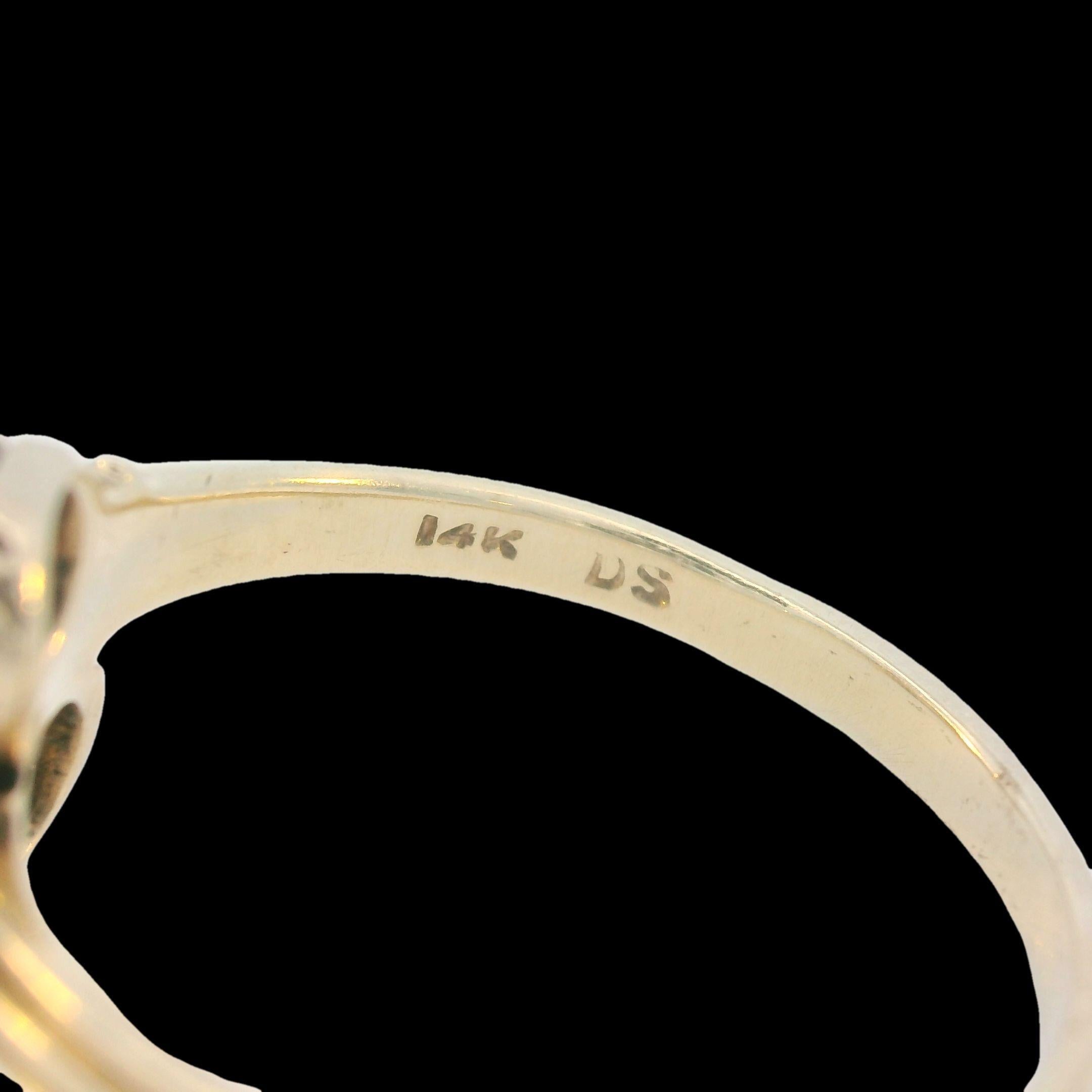1910 Edwardian 14k Yellow and Platinum Gold Toi et Moi 2 Carat Diamond Ring For Sale 3