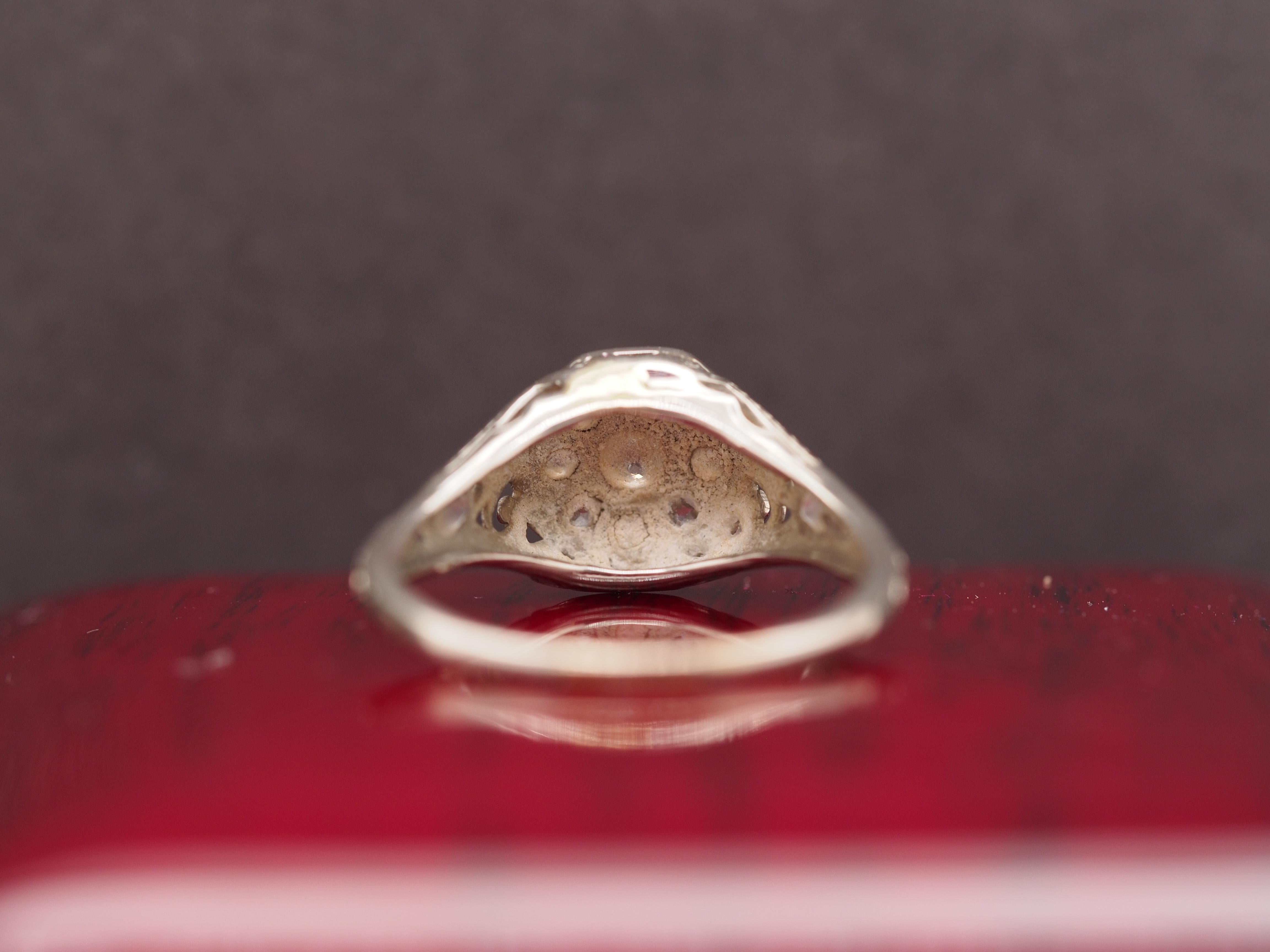 Old Mine Cut 1910 Edwardian 18K White Gold/Platinum .75cttw Old Mine Diamond Engagement Ring For Sale