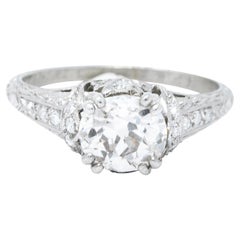 1910 Edwardian Byard F. Brogan 1.25 Carats Diamond Platinum Engagement Ring