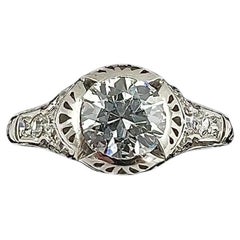 1910 Edwardian Old European Diamond Platinum Engagement Ring