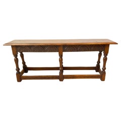 1910 Oak inglese intagliato  Panchina