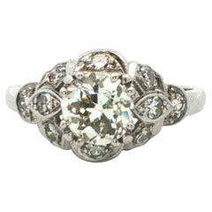 1910 European Cut Diamond & Platinum Ring