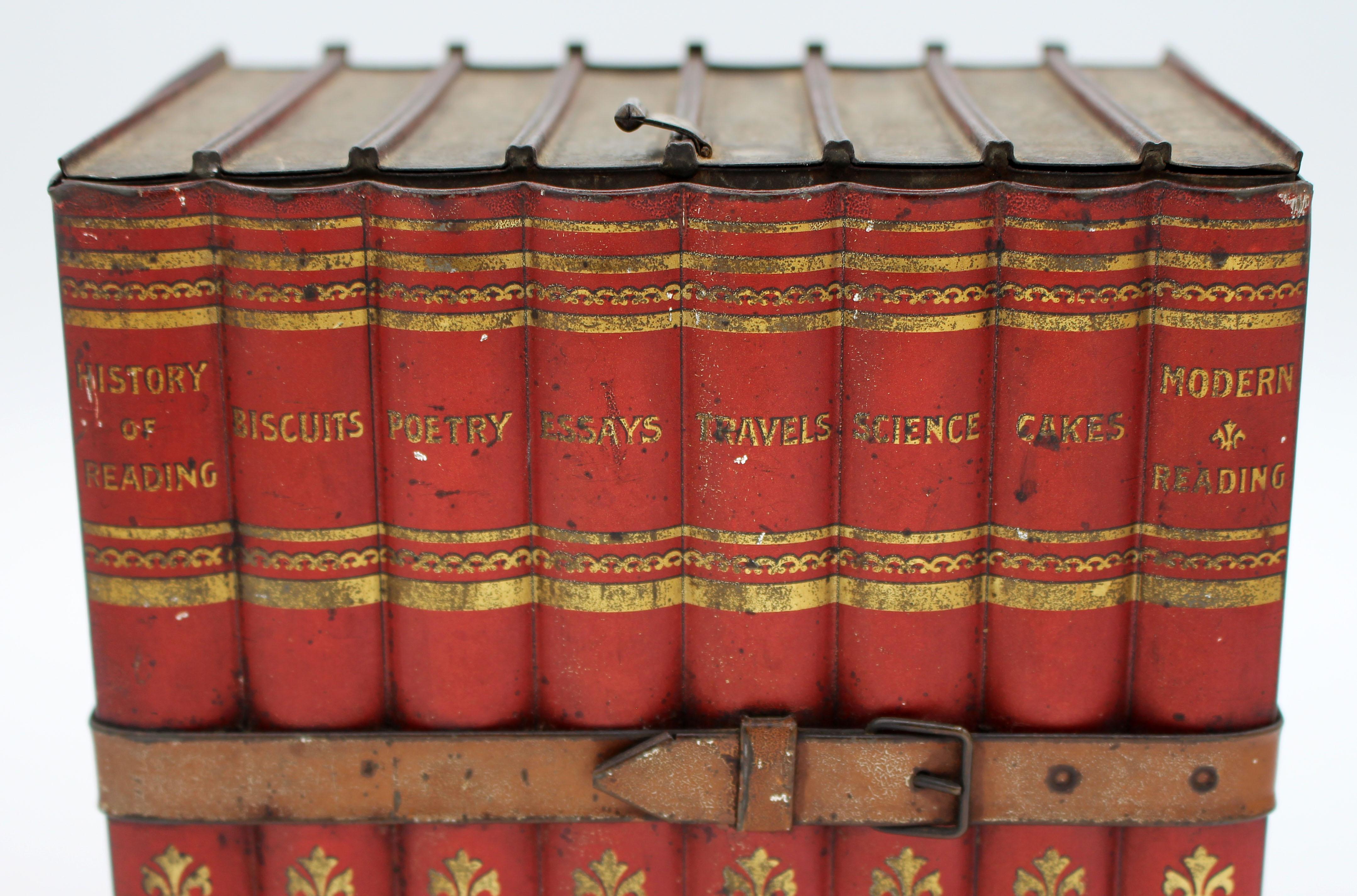 1910 Faux Books Biscuit Tin by Huntley & Palmers For Sale 2