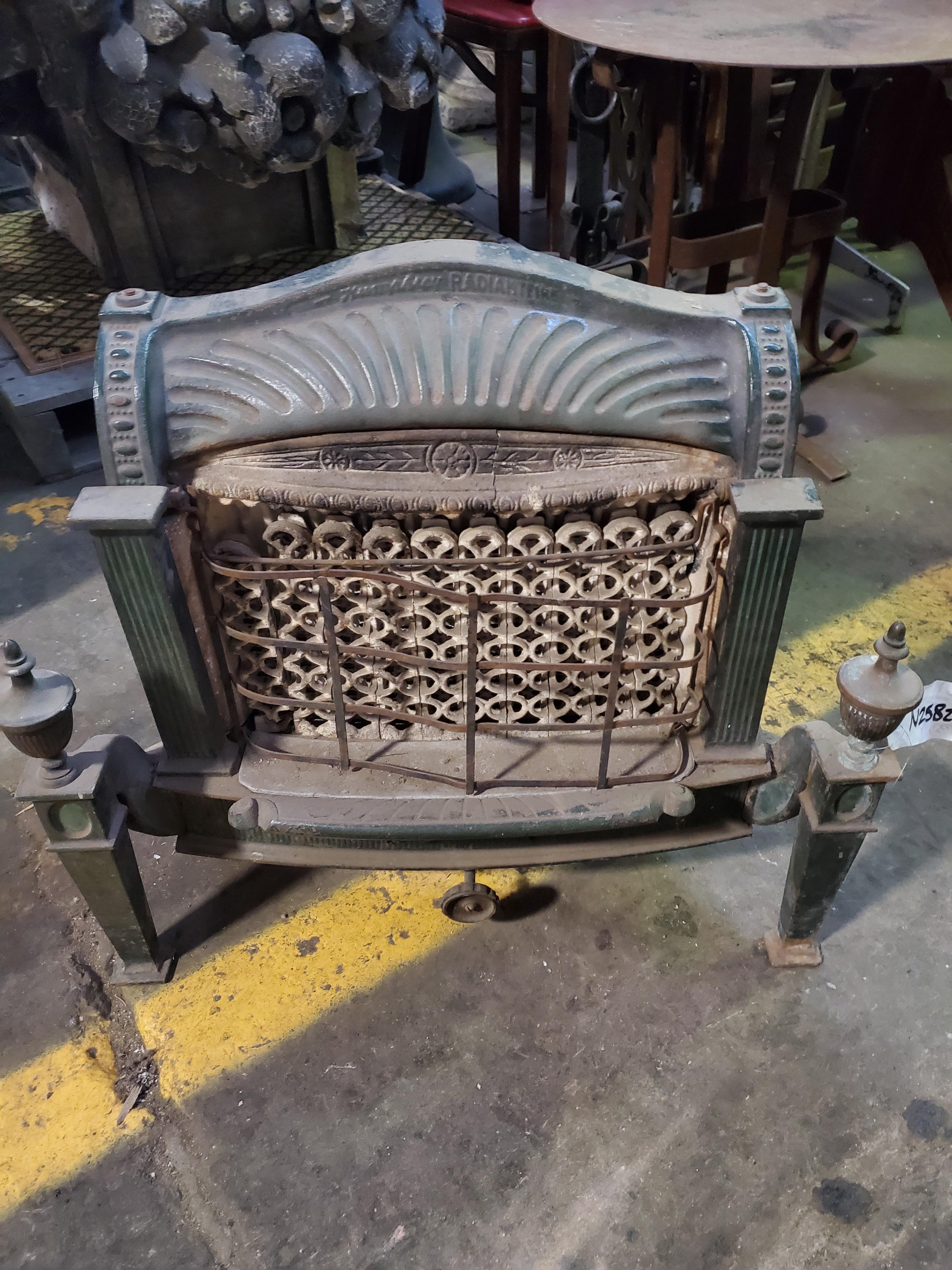 1910 Federal Style Cast Iron Gas Fireplace Insert 2