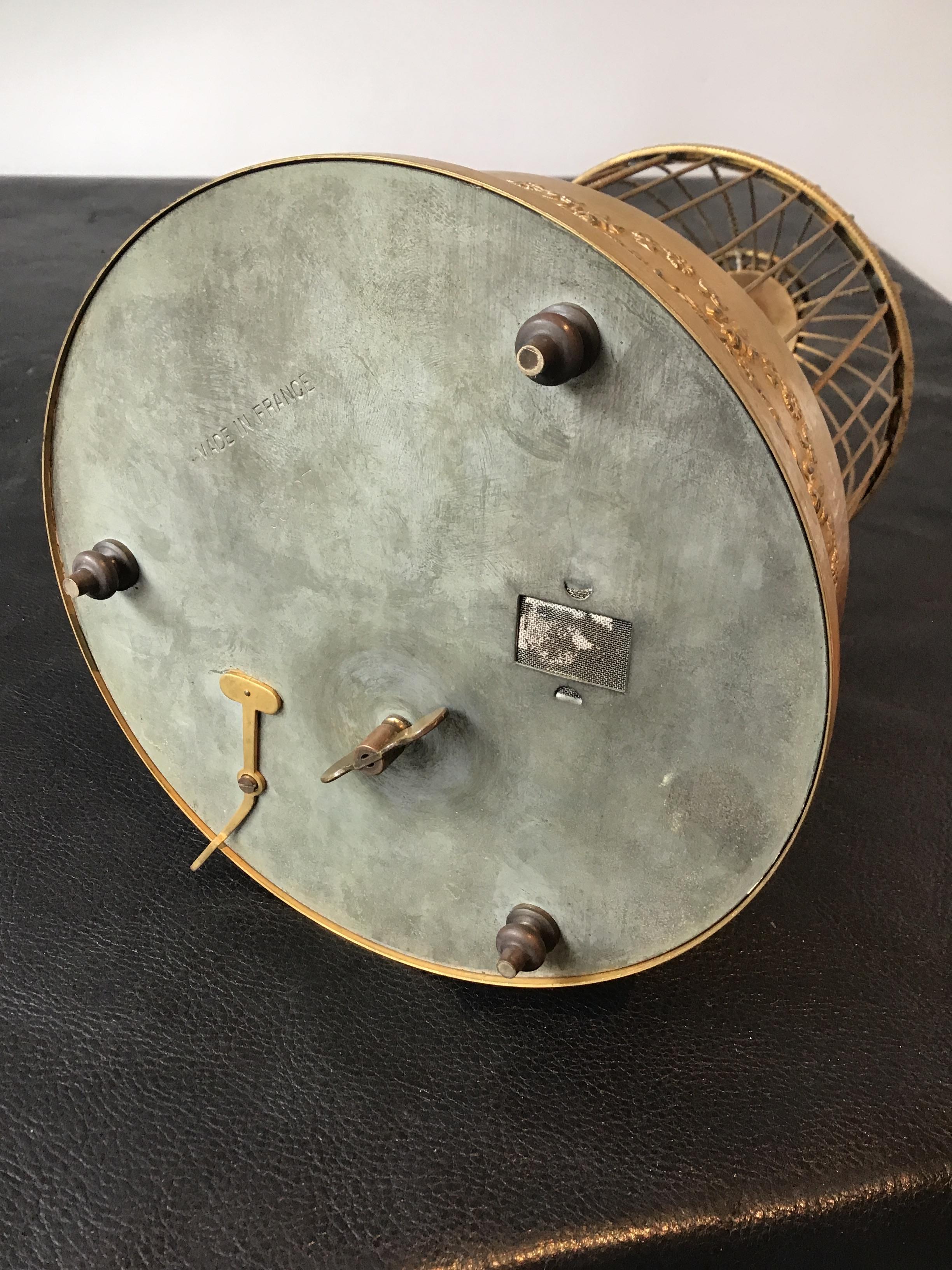 1910 French Automaton Singing Bird in Gilt Brass Cage 5