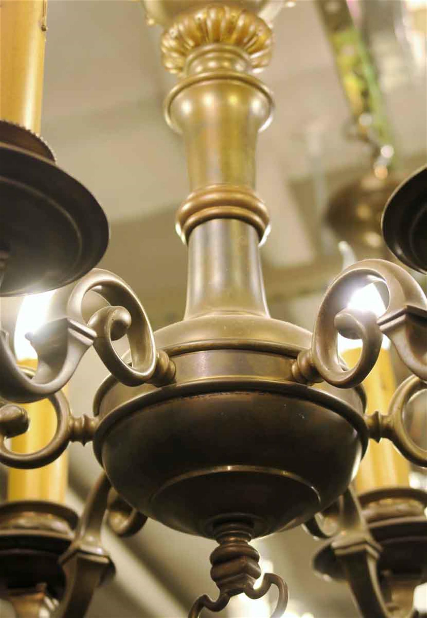 1910 Georgian Style Bronze Chandelier with Six Lights 3