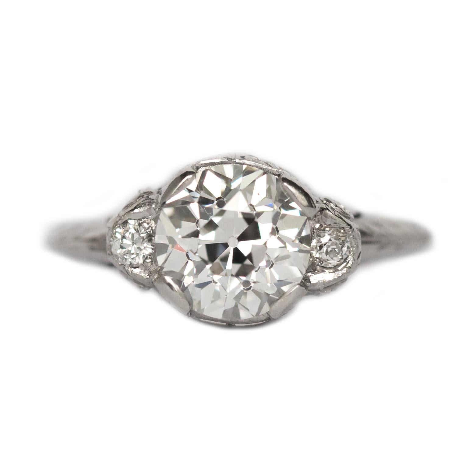 1910 GIA-zertifizierter 1,64 Karat Diamant-Verlobungsring mit alteuropäischem Brillantschliff im Angebot 2