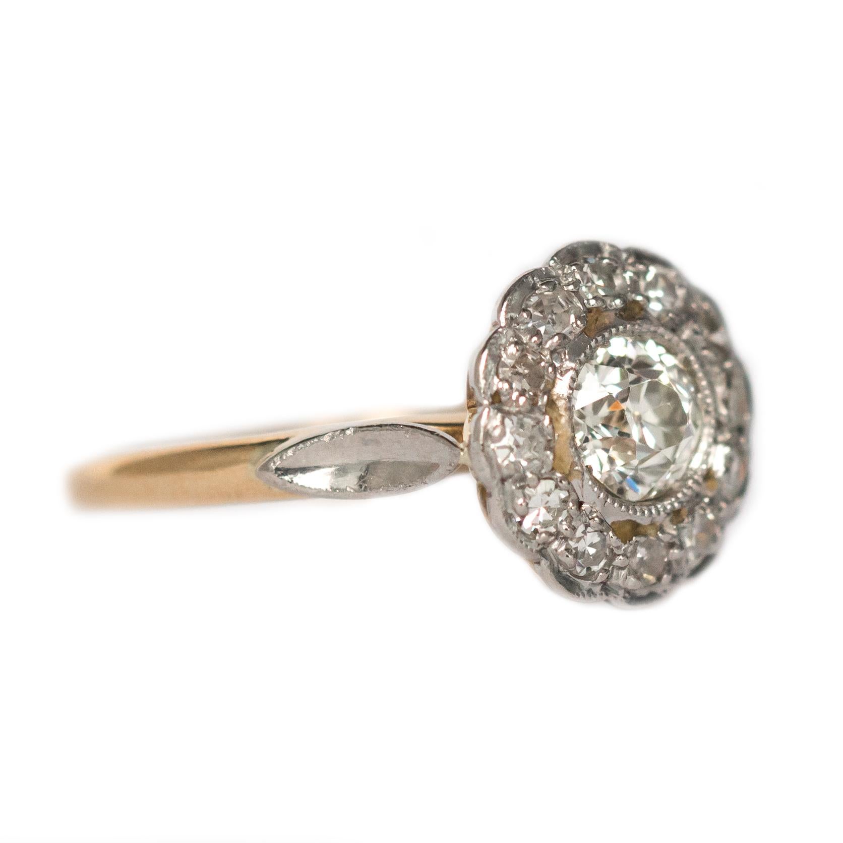 1910 GIA-zertifizierter .55 Karat Diamant-Verlobungsring mit alteuropäischem Brillantschliff (Edwardian) im Angebot