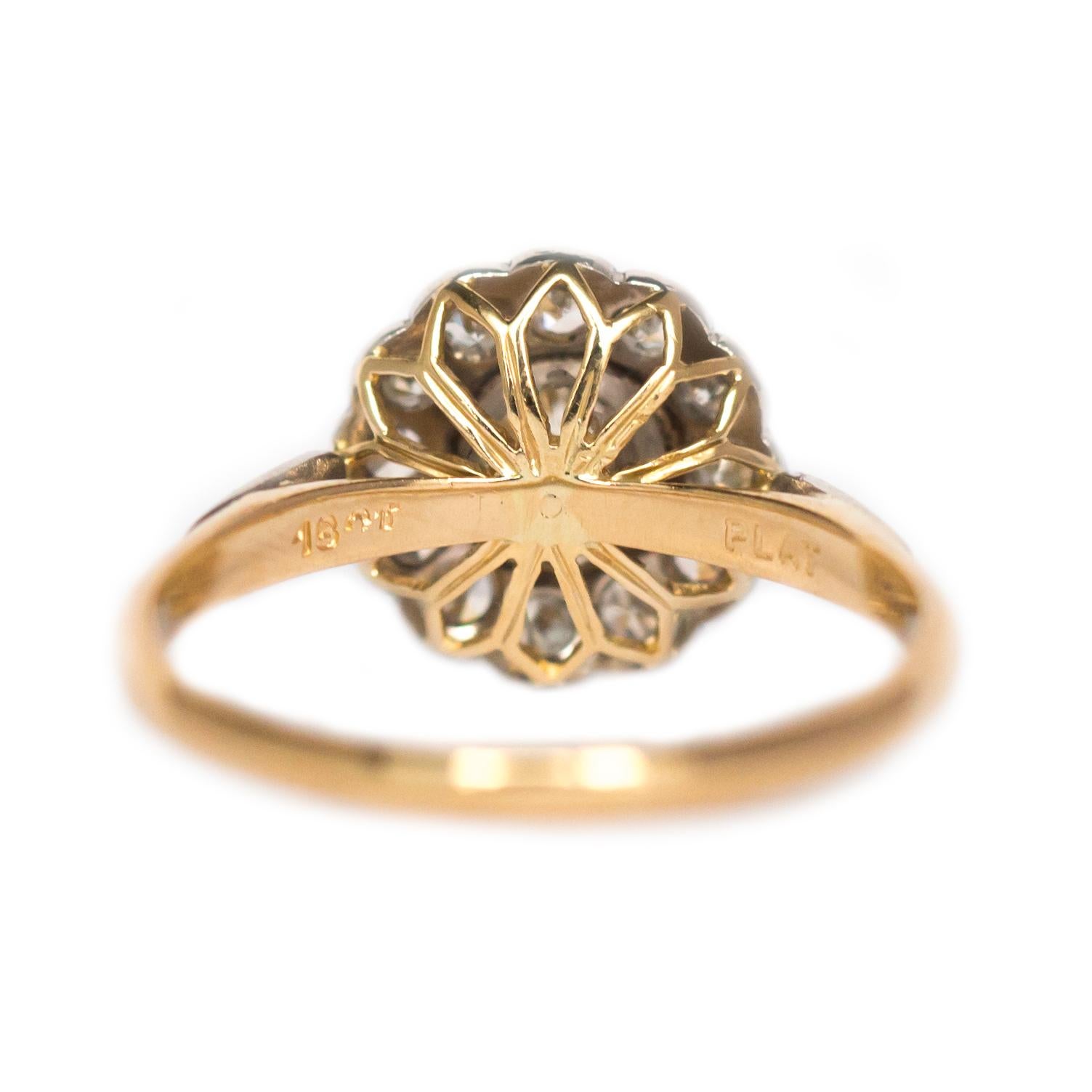 1910 GIA-zertifizierter .55 Karat Diamant-Verlobungsring mit alteuropäischem Brillantschliff (Alteuropäischer Schliff) im Angebot