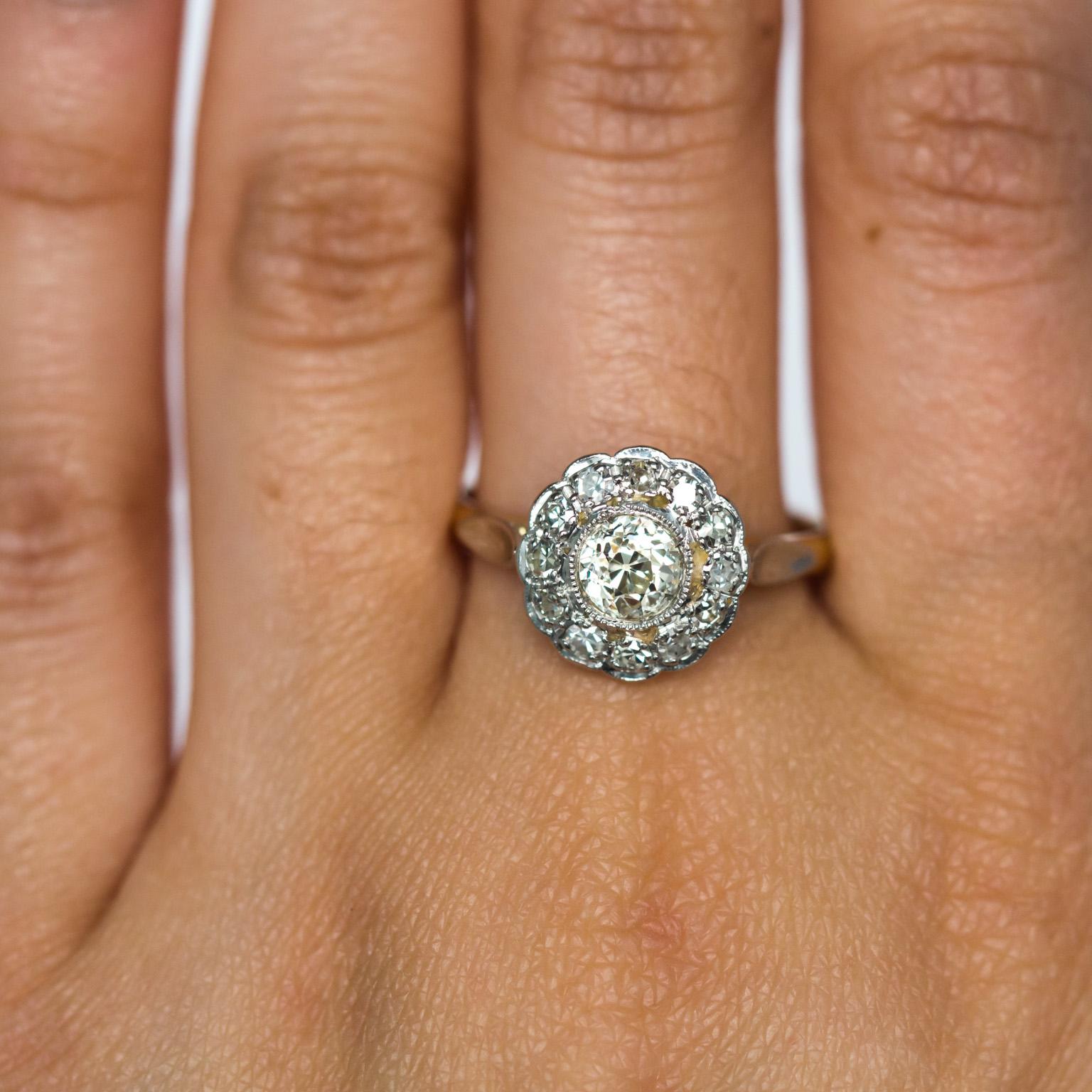 1910 GIA-zertifizierter .55 Karat Diamant-Verlobungsring mit alteuropäischem Brillantschliff Damen im Angebot