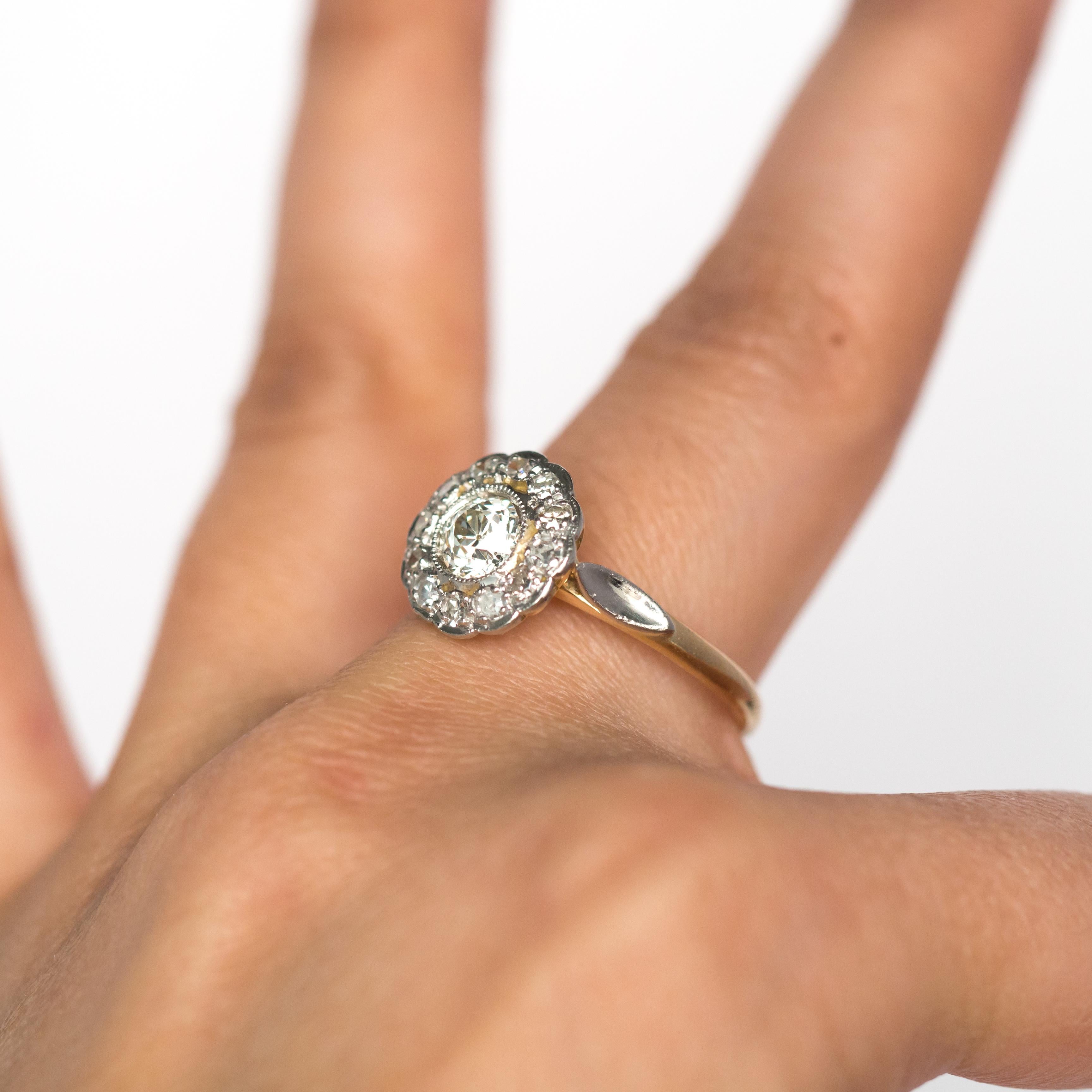 1910 GIA-zertifizierter .55 Karat Diamant-Verlobungsring mit alteuropäischem Brillantschliff im Angebot 1