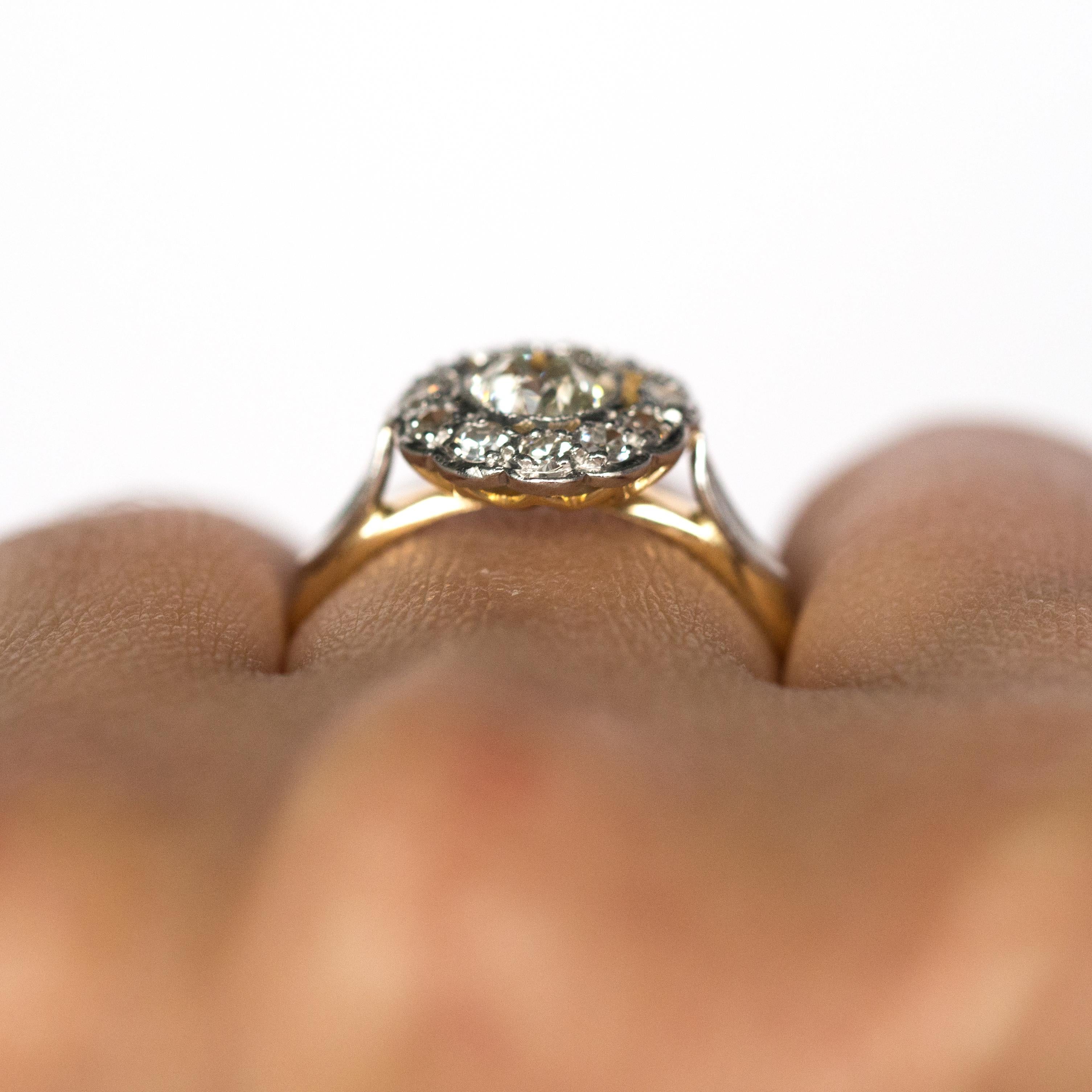 1910 GIA-zertifizierter .55 Karat Diamant-Verlobungsring mit alteuropäischem Brillantschliff im Angebot 2