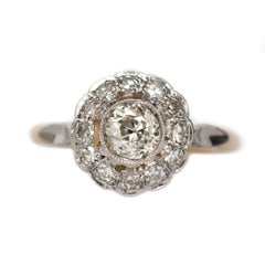 1910 GIA Certified .55 Carat Old European Brilliant Cut Diamond Engagement Ring