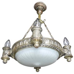 Antique 1910 Gothic Revival Silver Gilt Bowl Pendant