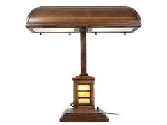 1910 I.P. Frink Heavy Bronze Bank Counter Lamp