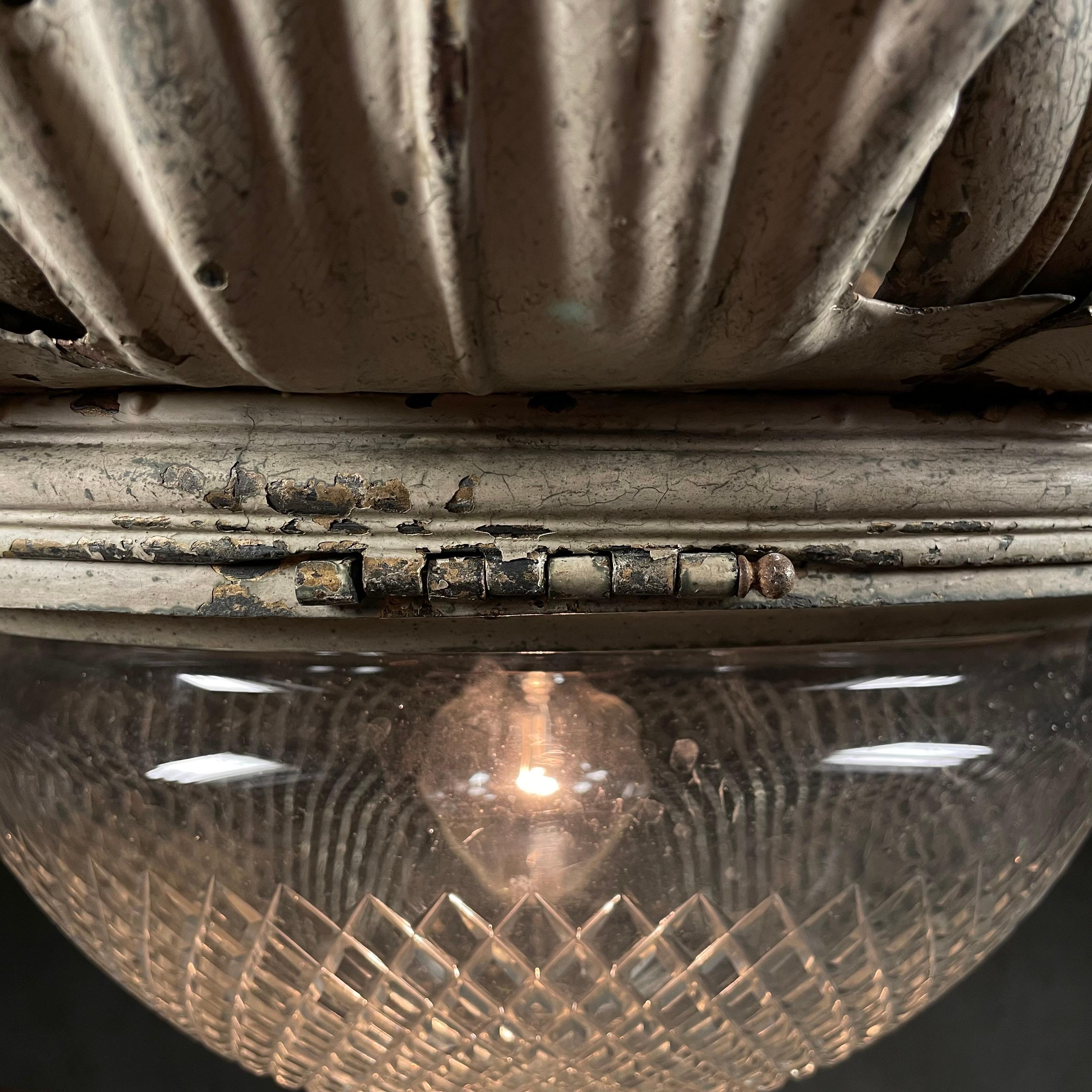 1910 Italian brass sculptured pendant chandelier. For Sale 2