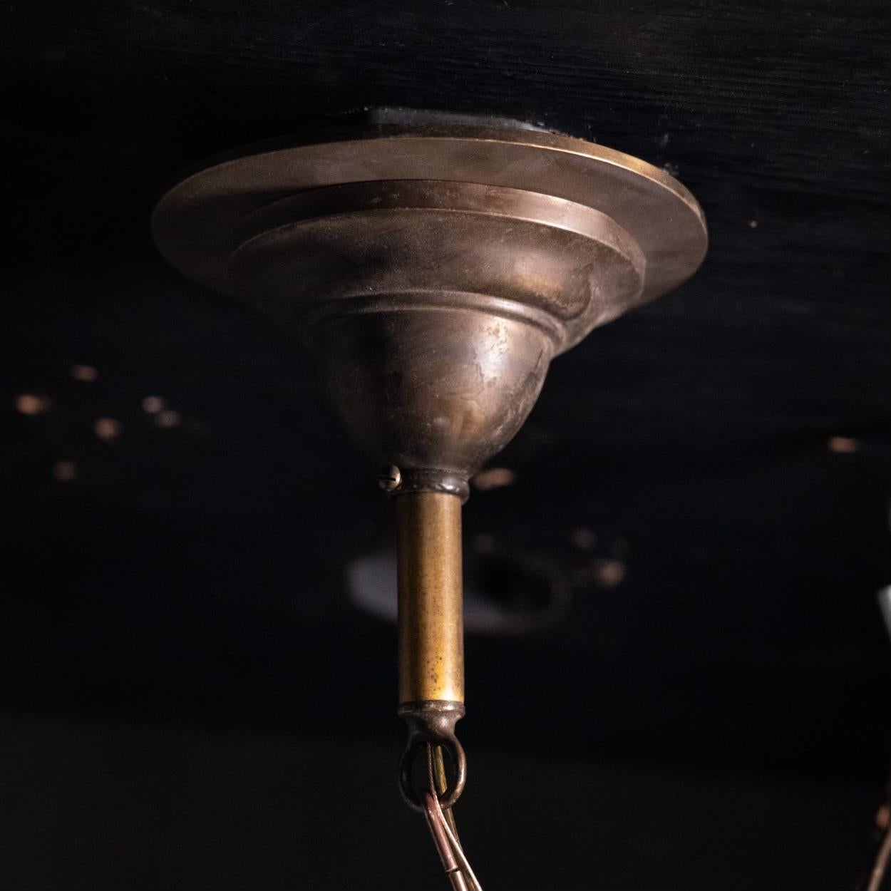 1910 Large Bronze gilt Louis XVI style lantern pendant light 5