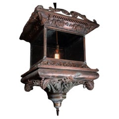 1910 large copper lantern pendant lights