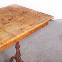1910 Large French Cast Base Dining Table, Rectangular 2