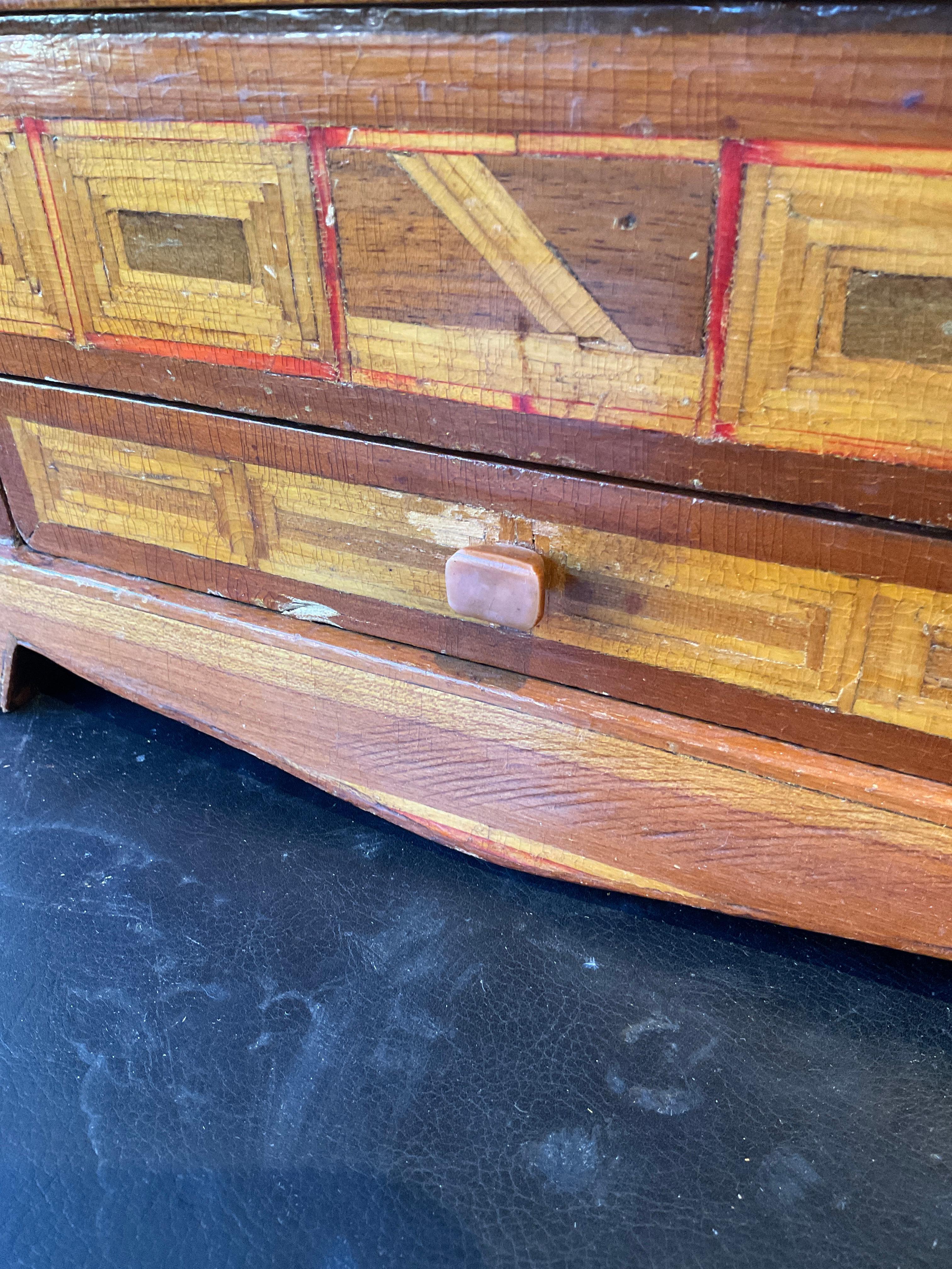 1910 Matchstick Jewlry Box For Sale 4