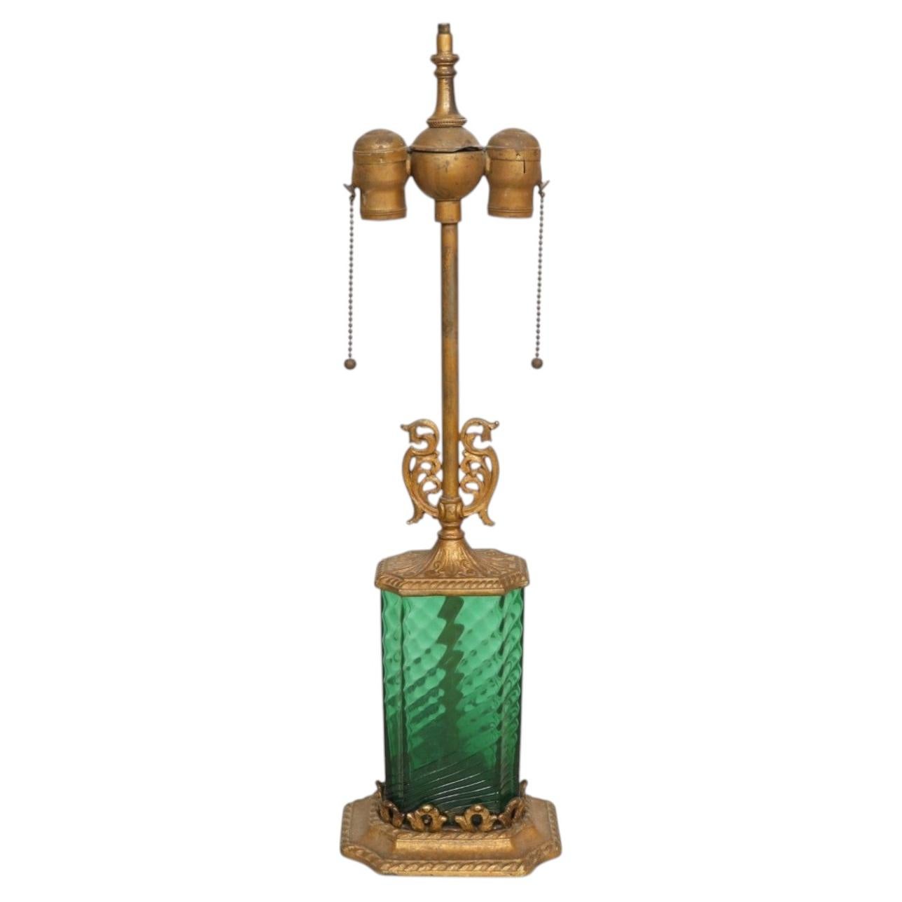 1910 Mutual Sunset Lamp Co. Steuben Glass & Bronze Table Lamp