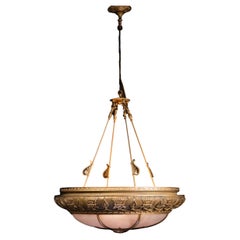 1910 Neoclassical Beaux Arts Large Chandelier, – Odd Fellows lodge 8 available