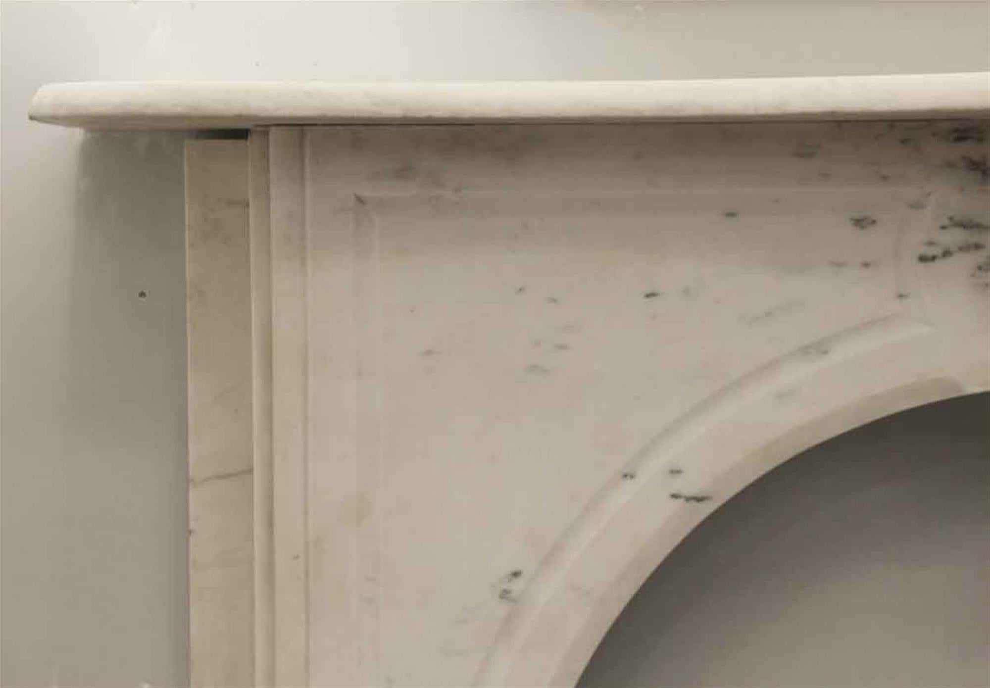 American 1910 New York Brownstone Arched White Carved Marble Mantel