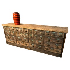 1910 Oak Multi Drawer Apothecary Cabinet