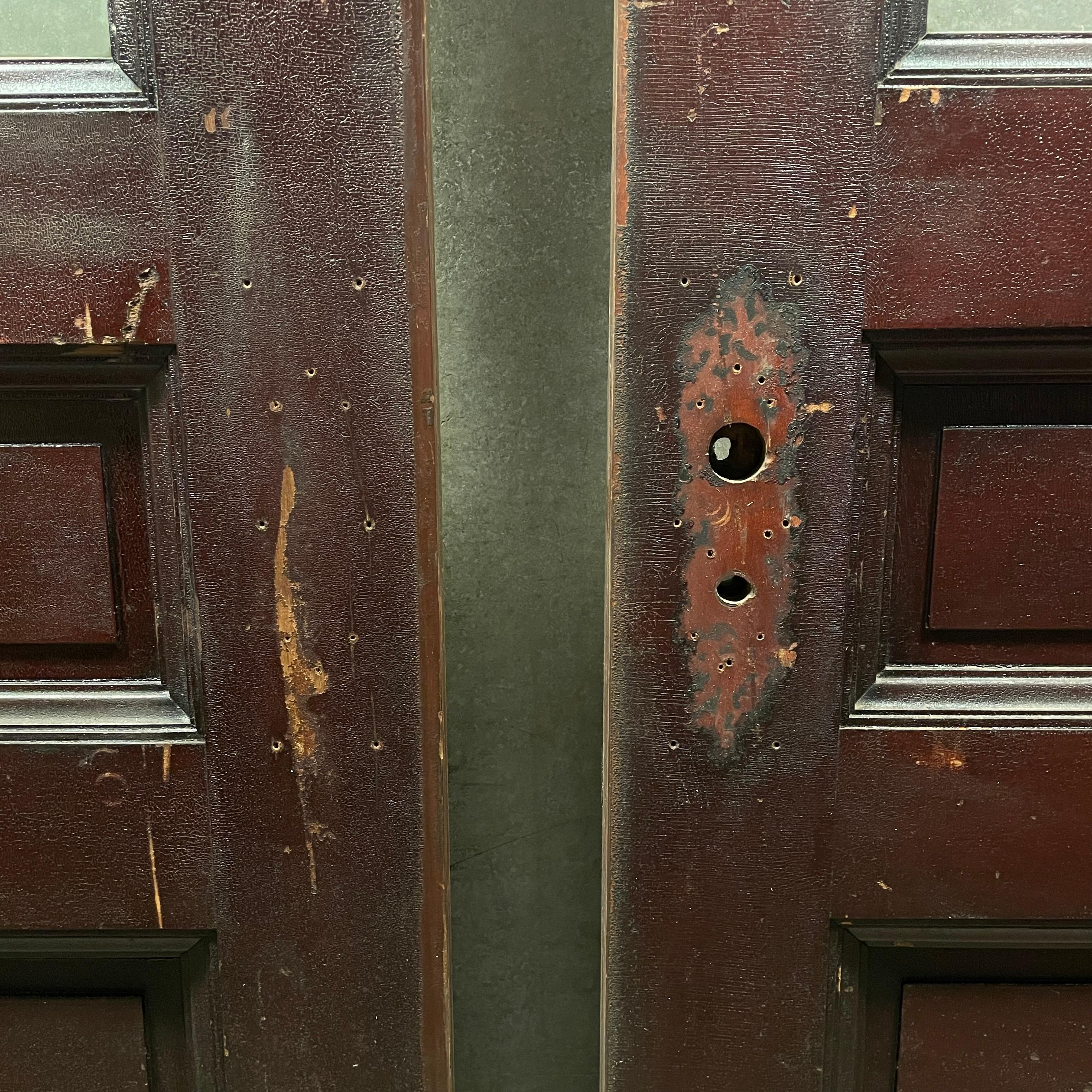 1910 oak vestibule entry door set In Good Condition In Surrey, BC