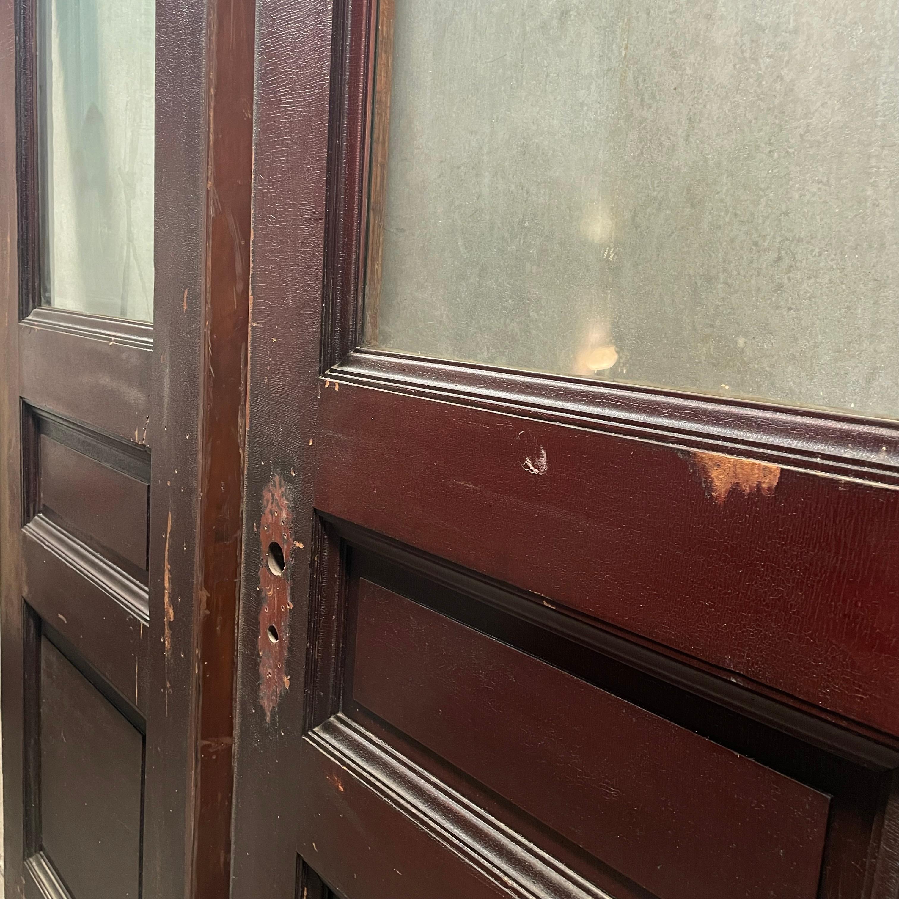 20th Century 1910 oak vestibule entry door set