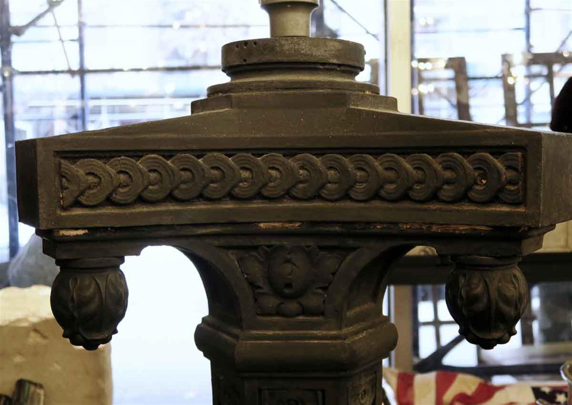 American Pair of Cast Iron Exterior Claw Foot Lamp Posts, circa 1910