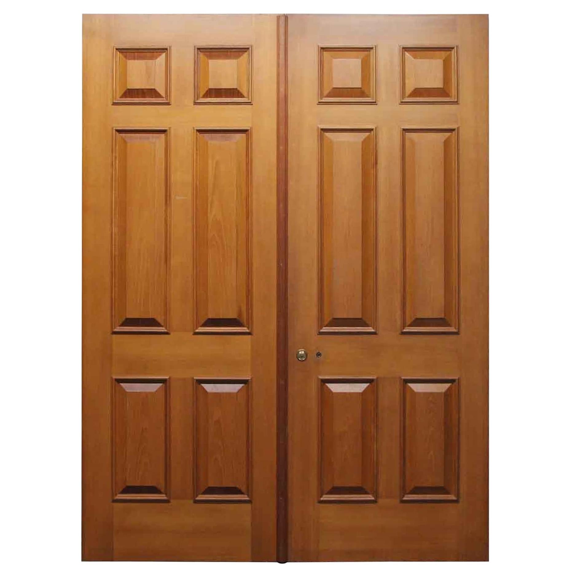 Pair of french solid oak six panel doors for sale at 1stdibs