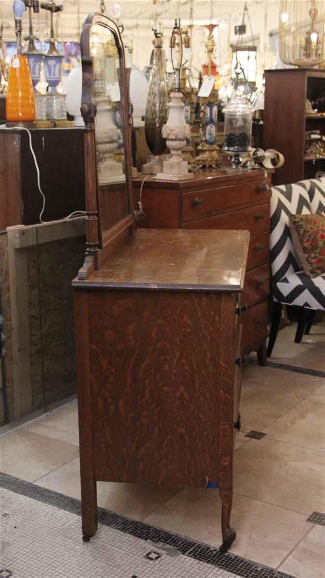 antique oak dresser with mirror